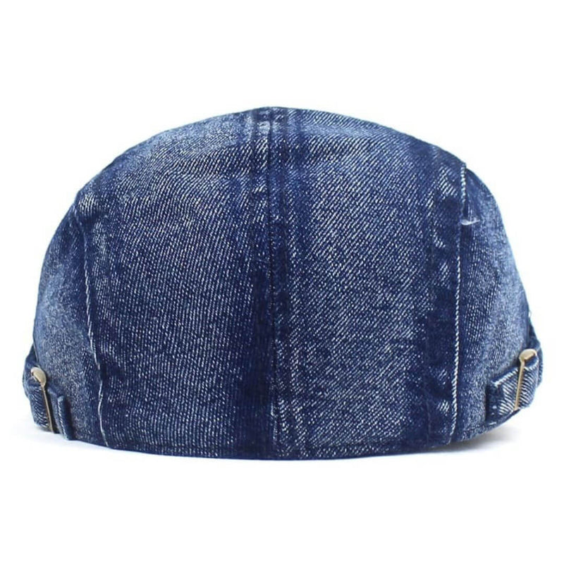 Sterling Washed Denim Flat Cap™ Low Crown Denim Side Mesh