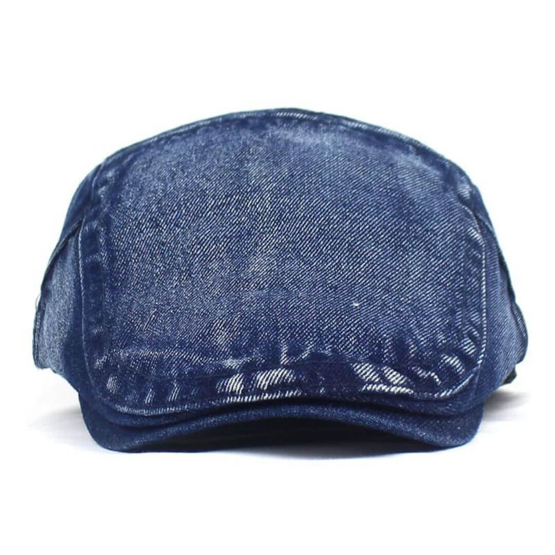 Sterling Washed Denim Flat Cap™ Low Crown Denim Side Mesh