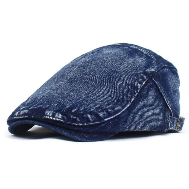 Sterling Washed Denim Flat Cap™ Low Crown Denim Side Mesh