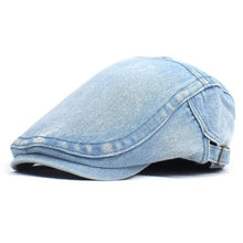 Sterling Washed Denim Flat Cap™ Low Crown Denim Side Mesh