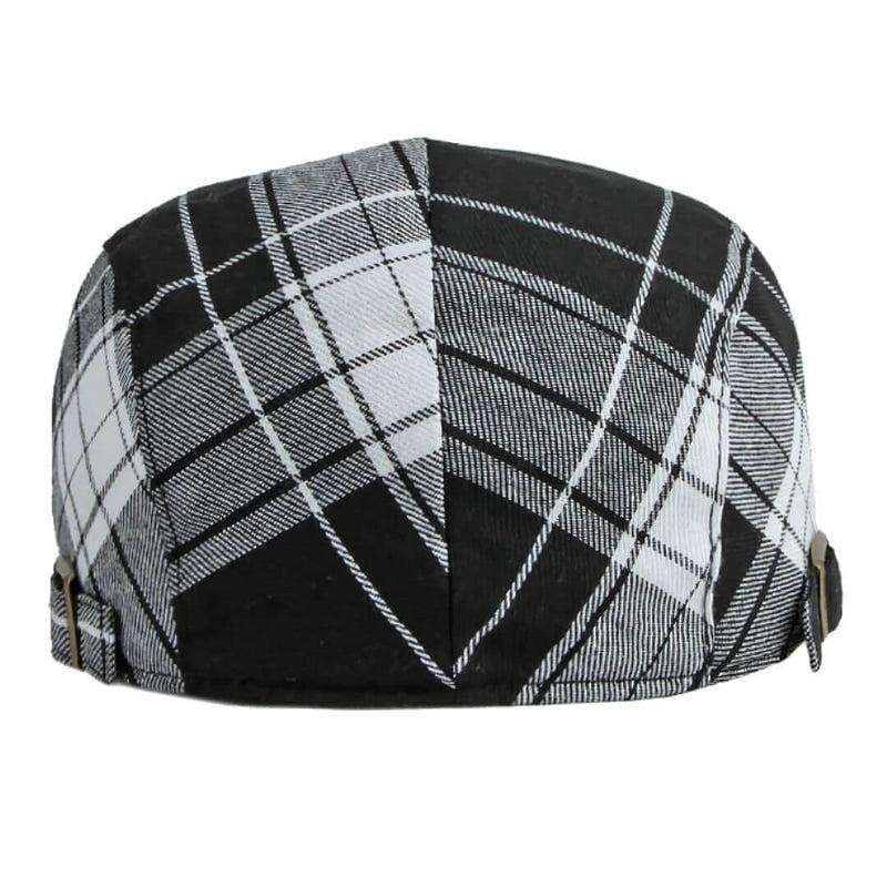 Sterling Plaid Cotton Flat Cap™ Low Crown Cotton Yellow Plaid