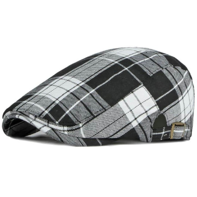 Sterling Plaid Cotton Flat Cap™ Low Crown Cotton Yellow Plaid