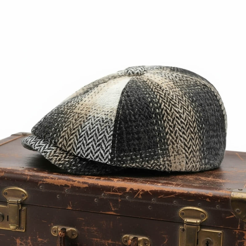 Sterling Wool Blend Newsboy Cap™ Low Crown Herringbone Panels