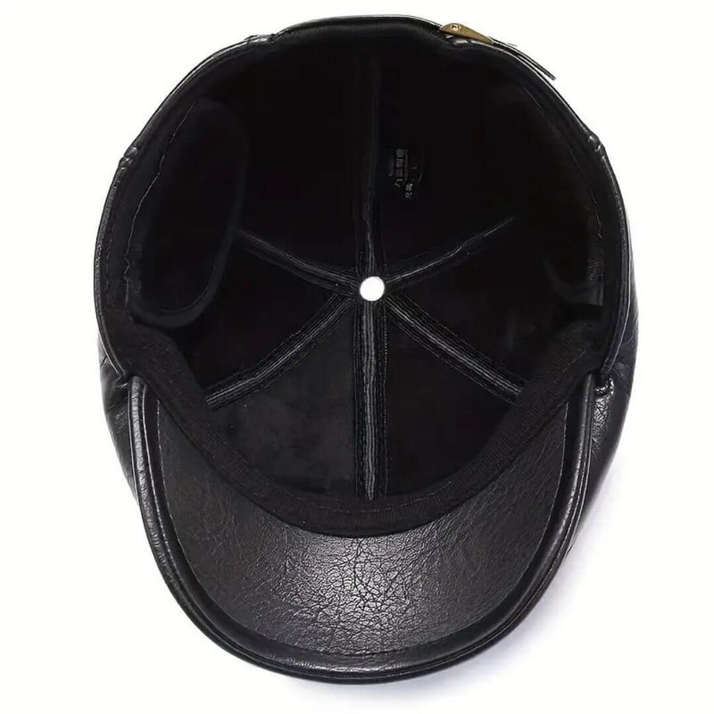 Sterling Leather Flat Cap™ Ivy Shape Smooth Stitched Panels