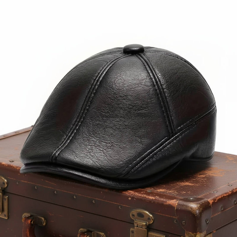 Sterling Leather Flat Cap™ Ivy Shape Smooth Stitched Panels