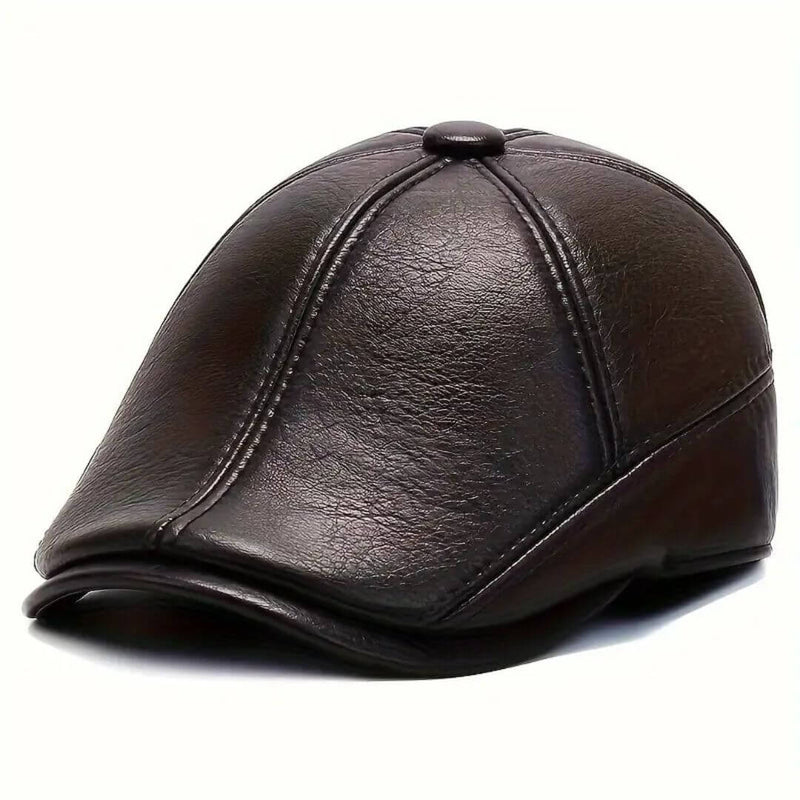 Sterling Leather Flat Cap™ Ivy Shape Smooth Stitched Panels