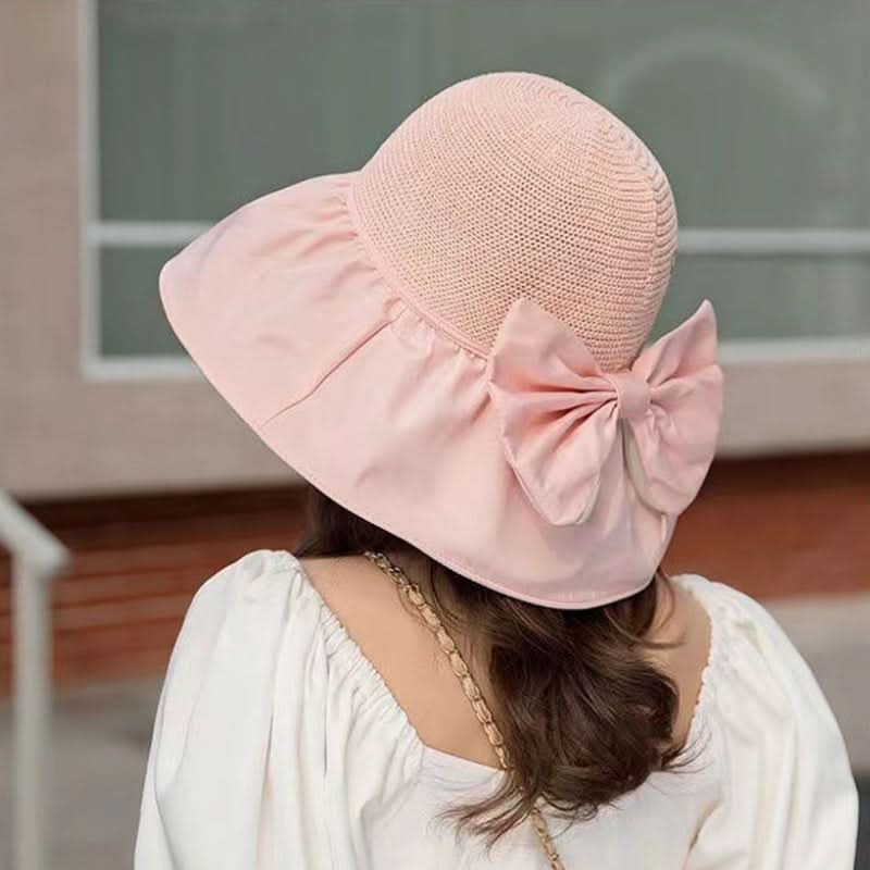 Sterling Promenade™ Wide Brim Straw Sun Hat Bow Detail