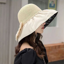 Sterling Promenade™ Wide Brim Straw Sun Hat Bow Detail