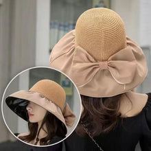 Sterling Promenade™ Wide Brim Straw Sun Hat Bow Detail