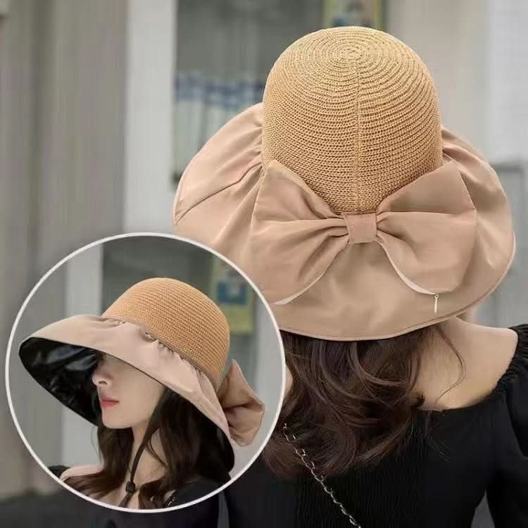 Sterling Promenade™ Wide Brim Straw Sun Hat Bow Detail