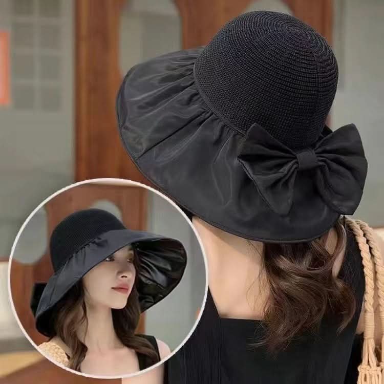 Sterling Promenade™ Wide Brim Straw Sun Hat Bow Detail