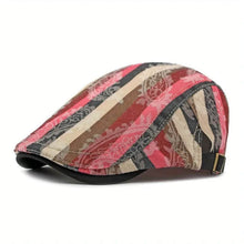 Sterling Striped Flat Cap™ Ivy Textile Angled Stripe Pattern