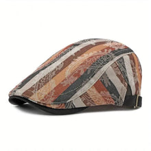 Sterling Striped Flat Cap™ Ivy Textile Angled Stripe Pattern