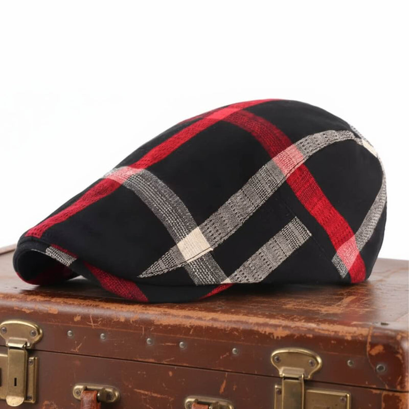 Sterling Cotton Plaid Flat Cap™ Low Crown Cotton Plaid Detail