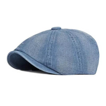 Sterling Denim Newsboy Cap™ Rounded Denim Crown Top Button