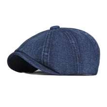 Sterling Denim Newsboy Cap™ Rounded Denim Crown Top Button