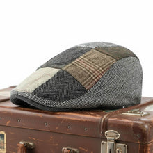 Sterling Patchwork Tweed Flat Cap™ Paneled Fabric Brim