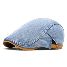 Sterling Denim Flat Cap™ Low Crown Denim Tan Buckle Strap