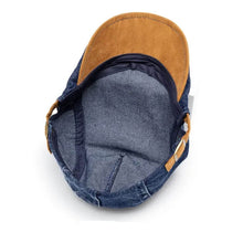 Sterling Denim Flat Cap™ Low Crown Denim Tan Buckle Strap