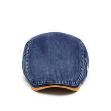 Sterling Denim Flat Cap™ Low Crown Denim Tan Buckle Strap