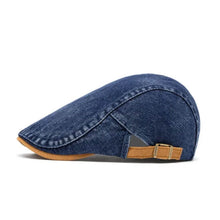 Sterling Denim Flat Cap™ Low Crown Denim Tan Buckle Strap