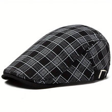 Sterling Linen-Cotton Plaid Flat Cap™ Ivy Linen Blend Check