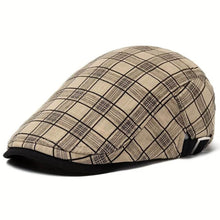 Sterling Linen-Cotton Plaid Flat Cap™ Ivy Linen Blend Check