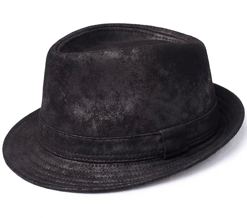 Sterling Belcastel Trilby™ Leather Hat Distressed Finish