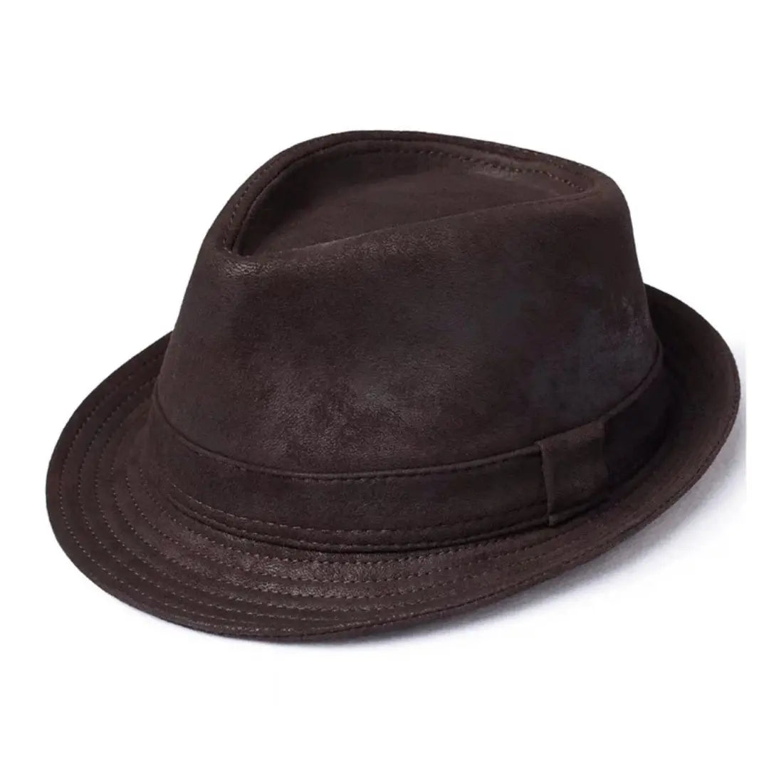 Sterling Belcastel Trilby™ Leather Hat Distressed Finish