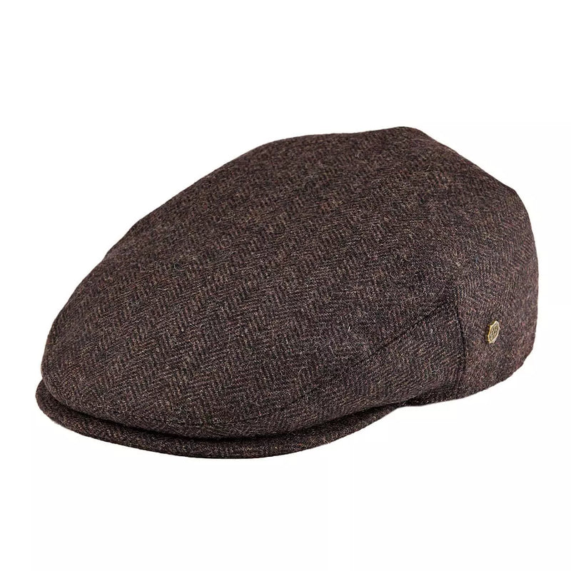 Sterling Birmingham Herringbone Wool Flat Cap™ Soft Brim Detail