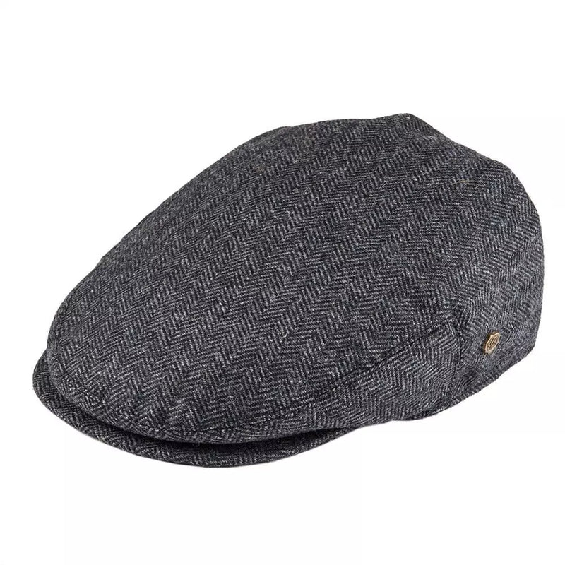 Sterling Birmingham Herringbone Wool Flat Cap™ Soft Brim Detail