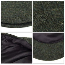 Sterling Birmingham Herringbone Wool Flat Cap™ Soft Brim Detail