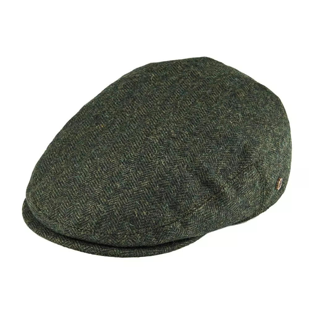 Sterling Birmingham Herringbone Flat Cap™ Soft Brim Detail