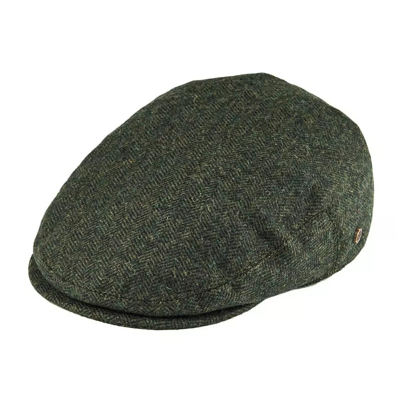 Sterling Birmingham Herringbone Wool Flat Cap™ Soft Brim Detail