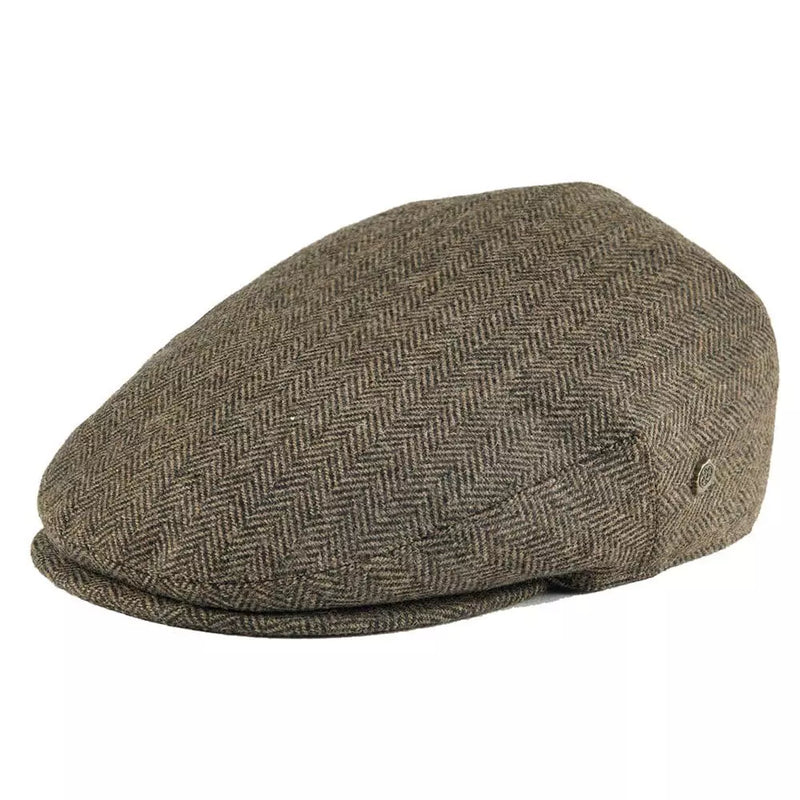 Sterling Birmingham Herringbone Wool Flat Cap™ Soft Brim Detail