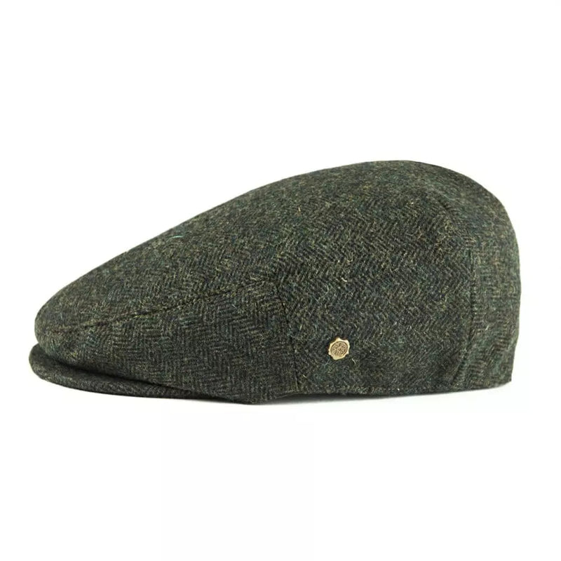 Sterling Birmingham Herringbone Wool Flat Cap™ Soft Brim Detail