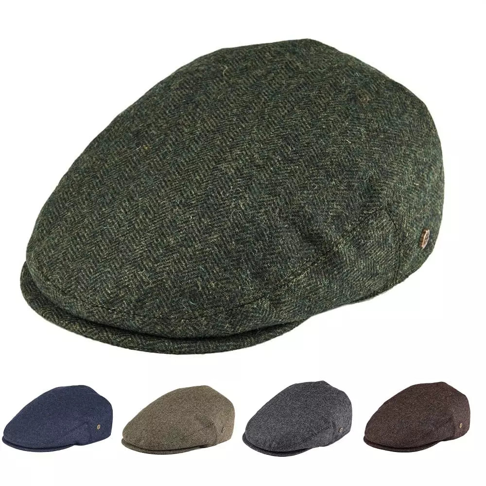 Sterling Birmingham Herringbone Flat Cap™ Soft Brim Detail