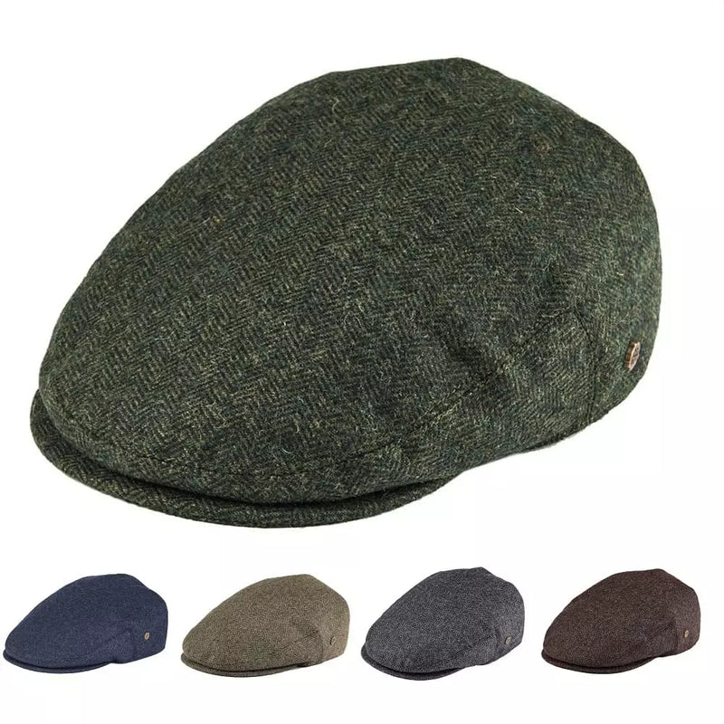 Sterling Birmingham Herringbone Wool Flat Cap™ Soft Brim Detail