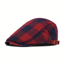 Sterling Plaid Flat Cap™ Ivy Shape Woven Fabric Side Buckle