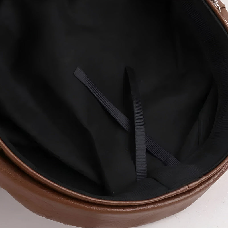 Sterling Leather Sailor Cap™ Chain Detail Structured Visor