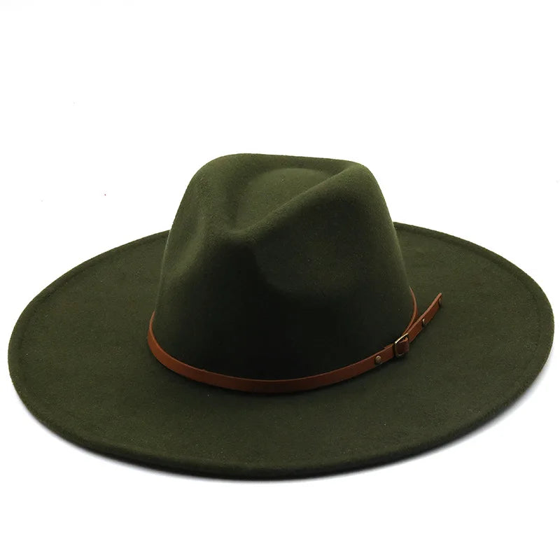 Sterling Chapman™ Wide Brim Felt Fedora With Belt Strap