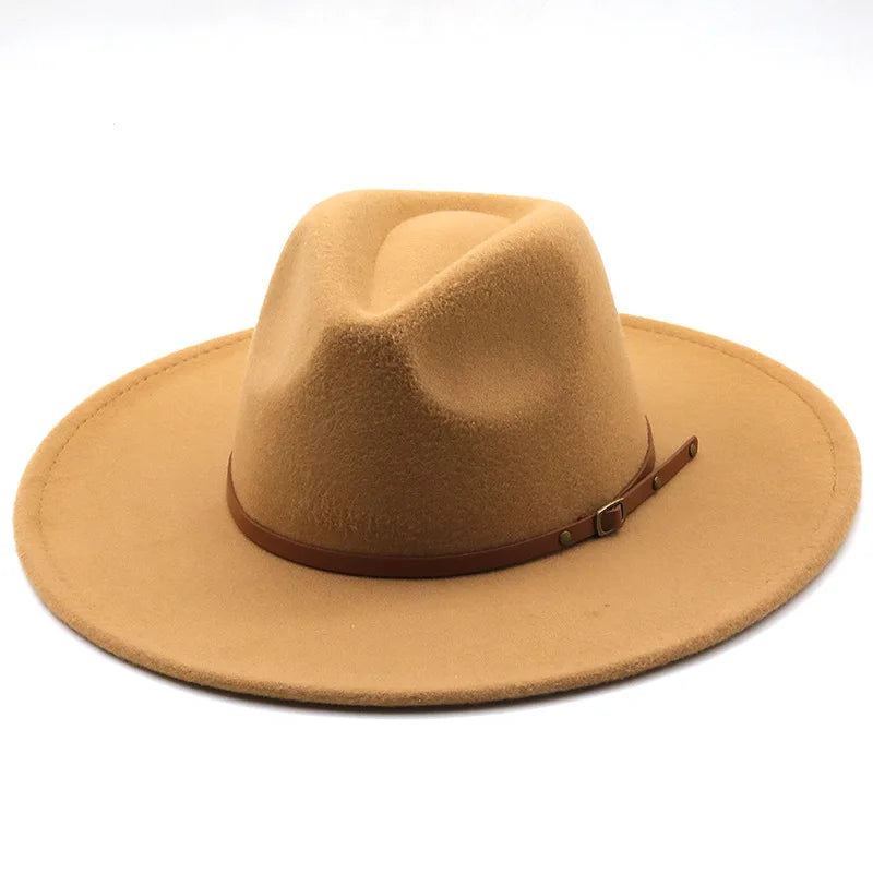 Sterling Chapman™ Wide Brim Felt Fedora With Belt Strap