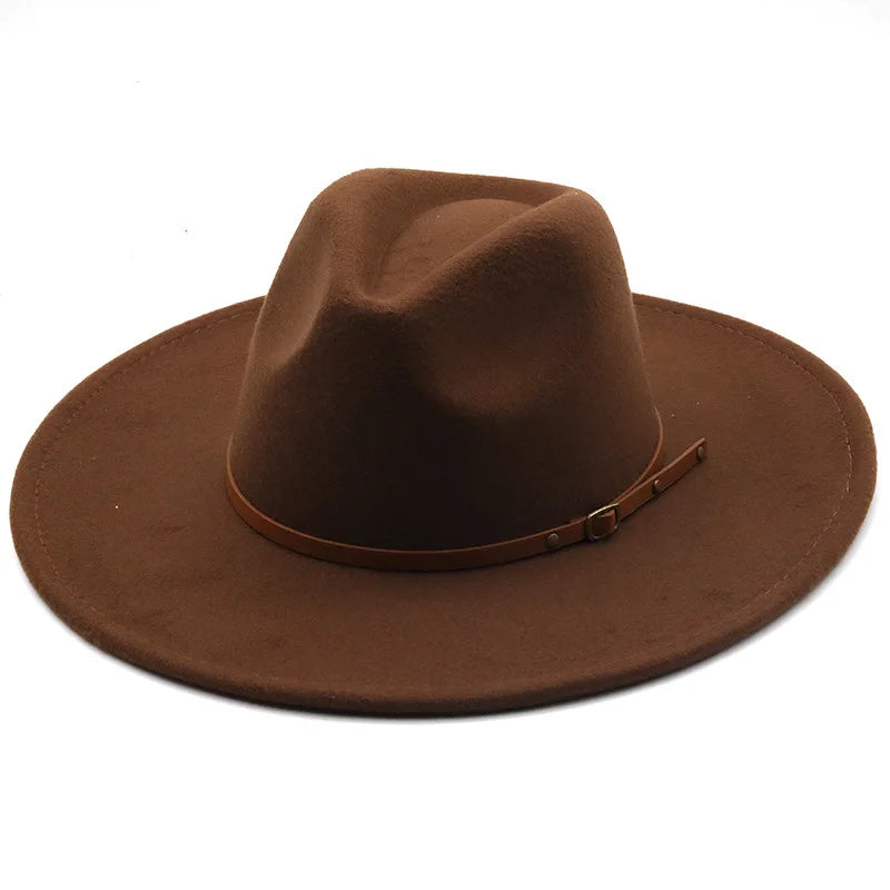 Sterling Chapman™ Wide Brim Felt Fedora With Belt Strap