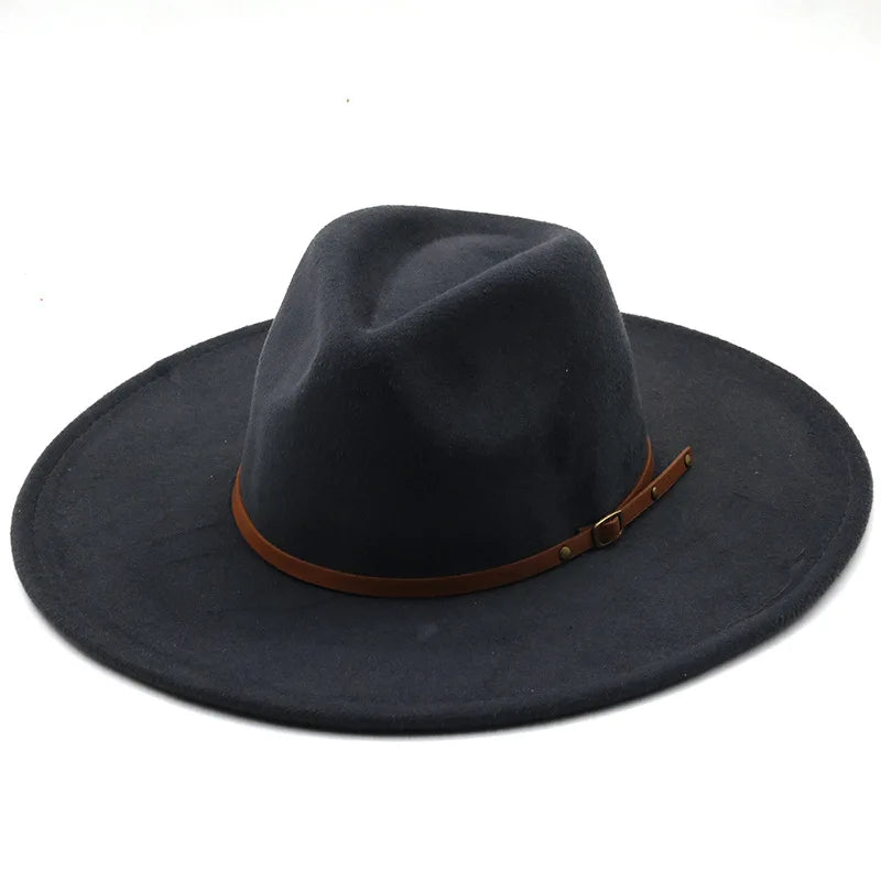 Sterling Chapman™ Wide Brim Felt Fedora With Belt Strap