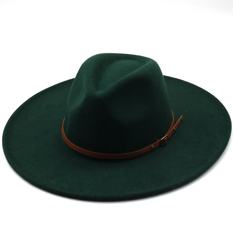 Sterling Chapman™ Wide Brim Felt Fedora With Belt Strap