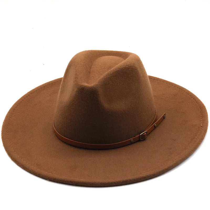 Sterling Chapman™ Wide Brim Felt Fedora With Belt Strap