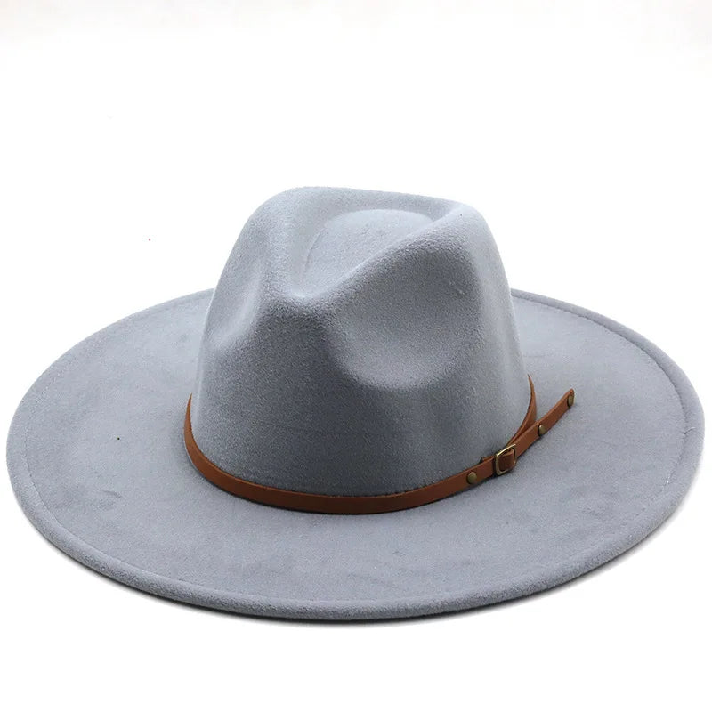 Sterling Chapman™ Wide Brim Felt Fedora With Belt Strap
