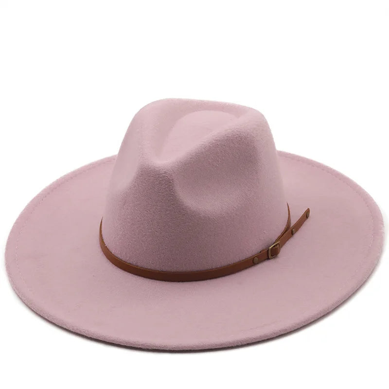 Sterling Chapman™ Wide Brim Felt Fedora With Belt Strap