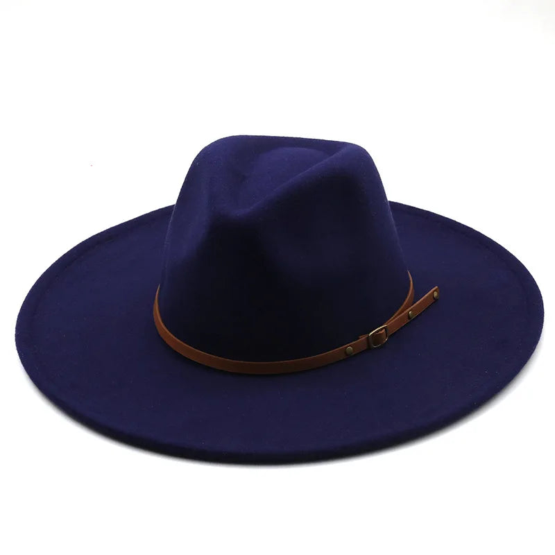 Sterling Chapman™ Wide Brim Felt Fedora With Belt Strap