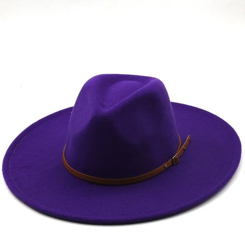 Sterling Chapman™ Wide Brim Felt Fedora With Belt Strap